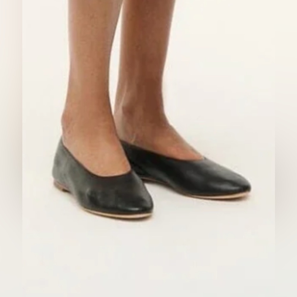 $350 STAUD Alba Black Soft Leather Ballet Flats Shoes Size 37 7 New in Box NIB 6 - Picture 5 of 14